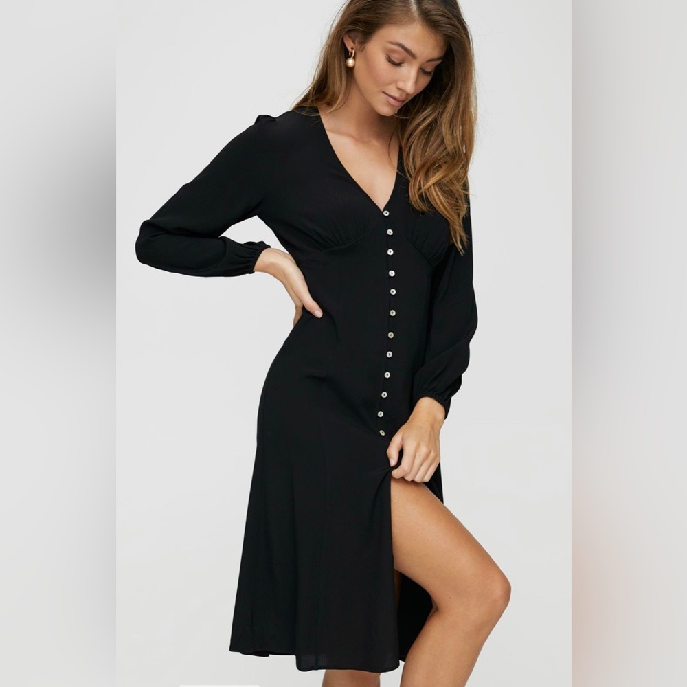 ARITZIA WILFRED new gallery dress black midi size small